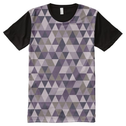 Dark Lilac Triangles - Modern Abstract Pattern All-Over-Print Shirt