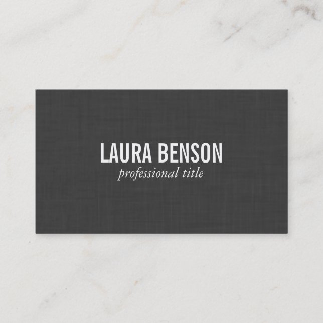 Dark Linen Print Business Card (Front)