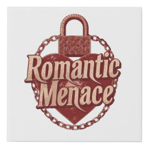 Dark Love Quote with Chains and Heart Faux Canvas Print
