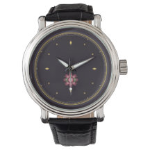 Dark Luxury Floral Watch | Rose Gold Botanical Dia