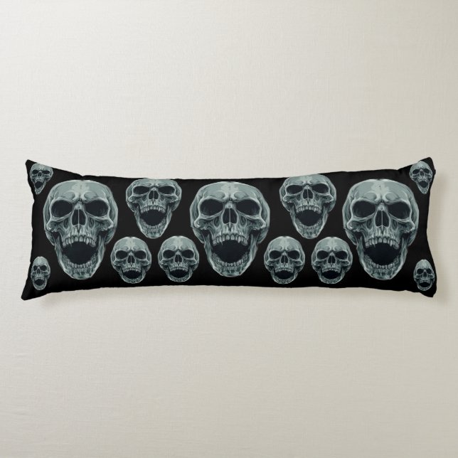 Dark Macabre Skull Pattern Body Pillow Pillowcase  (Front)