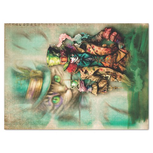 Dark Mad Hatter Decoupage Paper