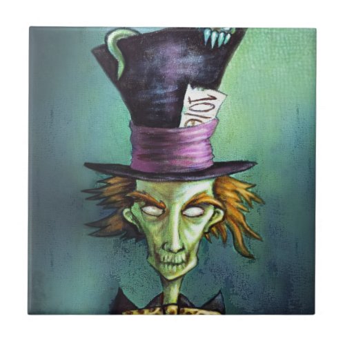 Dark Mad Hatter from Alice in Wonderland Ceramic Tile