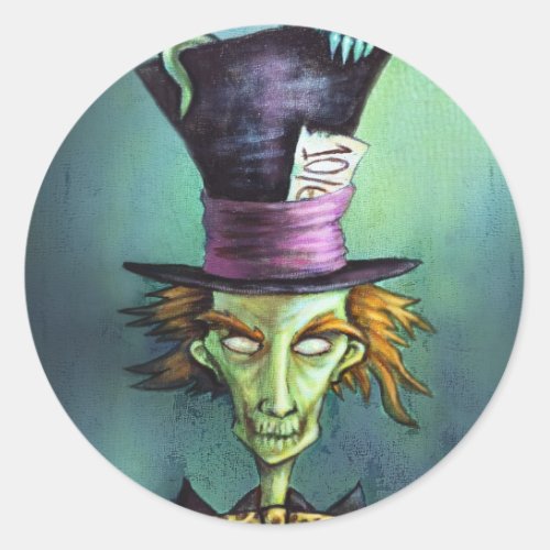 Dark Mad Hatter from Alice in Wonderland Classic Round Sticker
