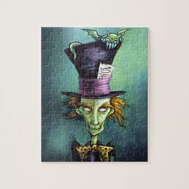 Dark Mad Hatter from Alice in Wonderland Jigsaw Puzzle Zazzle