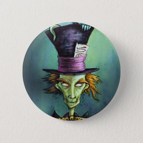 Dark Mad Hatter from Alice in Wonderland Pinback Button