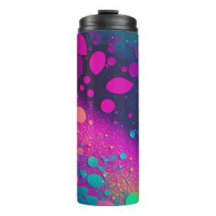 Dark Magenta Aqua Glitter Thermal Tumbler 12oz