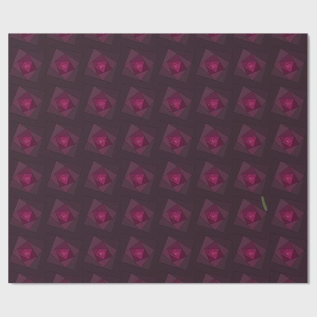 Dark Magenta Modern Geometric Layered Pattern  Wrapping Paper (Flat)
