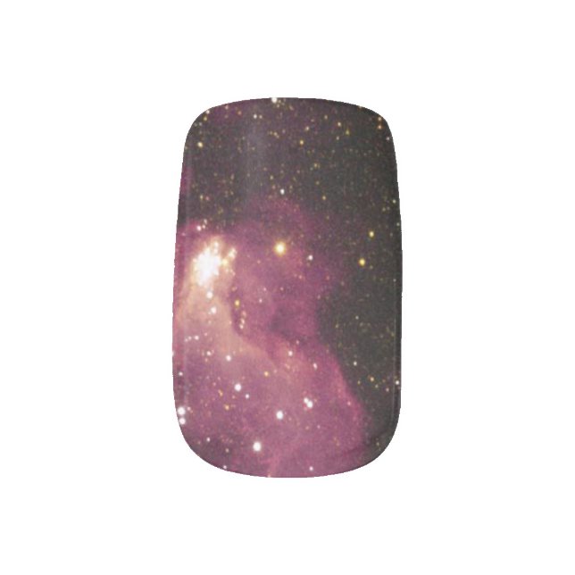 Dark Magenta Outer Space Nebula Minx Nail Wraps (Left Thumb)