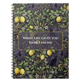 Dark Magic Spiral Notebook Gothic Lemon
