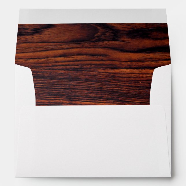 Dark Mahogany wood grain, brown wood grain Envelope (Back (Bottom))