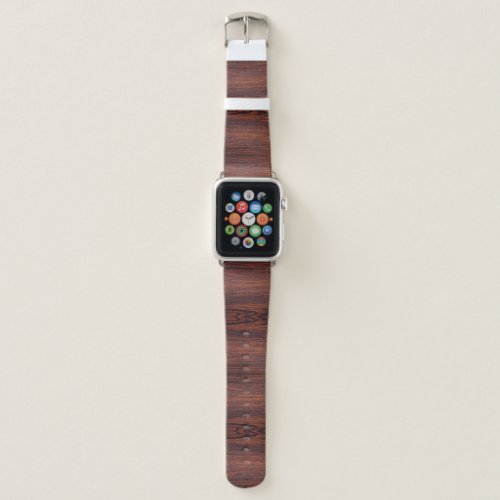Dark Mahogany wood grain  brown wood pattern   Apple Watch Band