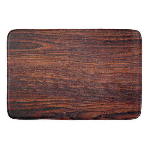 Dark Mahogany wood grain  brown wood pattern     Bath Mat