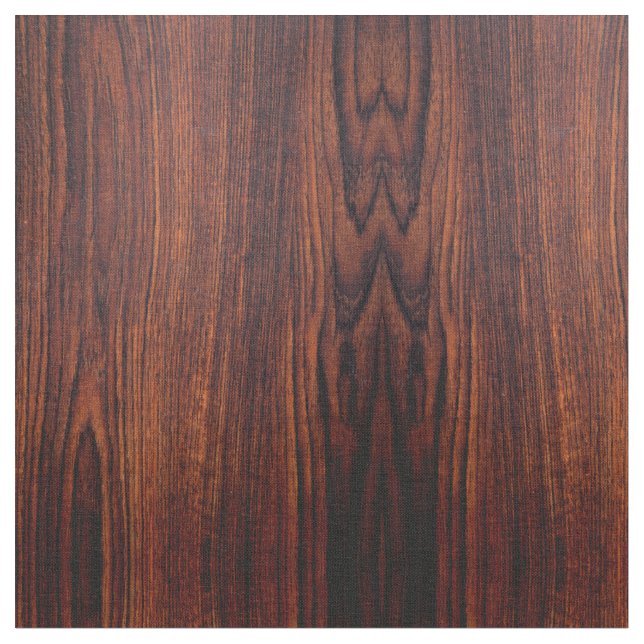 Dark Mahogany wood grain | brown wood pattern  Fabric (Close Up)