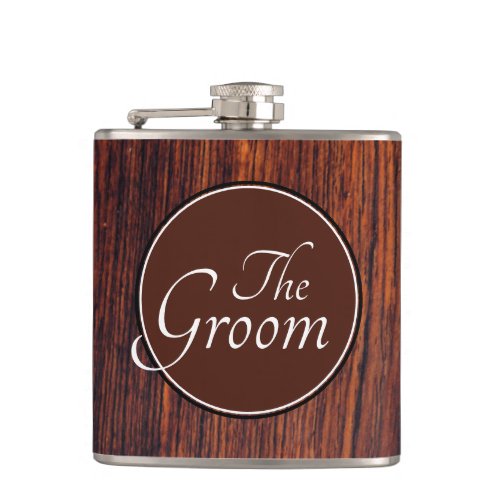 Dark Mahogany wood grain brown wood pattern  Flask