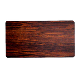 Dark Mahogany wood grain brown wood pattern Label