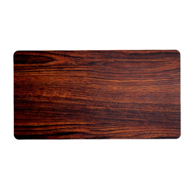Dark Mahogany wood grain | brown wood pattern  Label (Front)