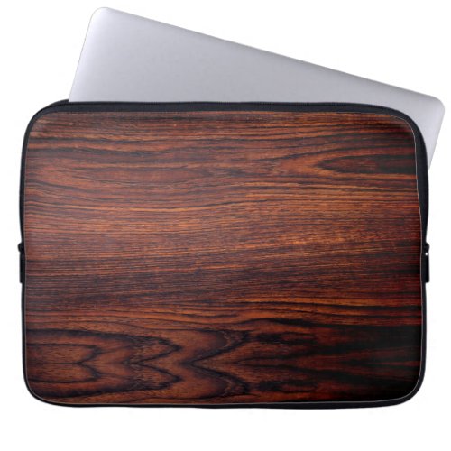 Dark Mahogany wood grain  brown wood pattern  Laptop Sleeve
