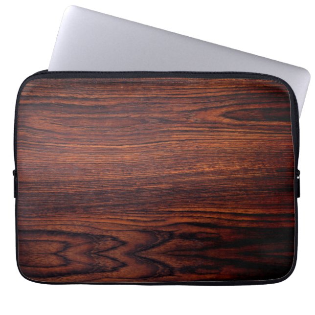 Dark Mahogany wood grain | brown wood pattern  Laptop Sleeve (Front)