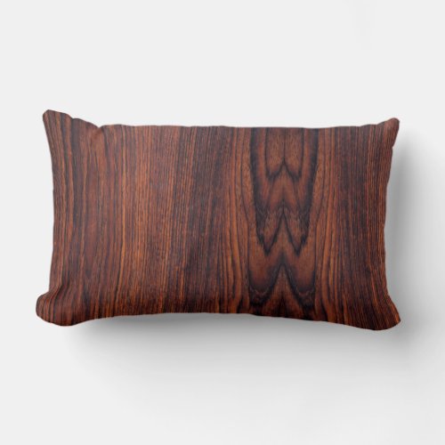 Dark Mahogany wood grain  brown wood pattern  Lumbar Pillow