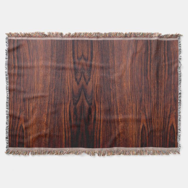 Dark Mahogany wood grain | brown wood pattern  Throw Blanket (Front)