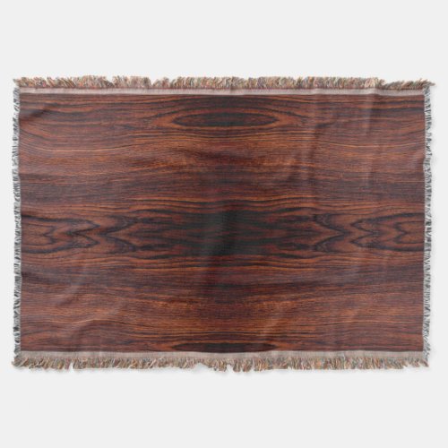 Dark Mahogany wood grain  brown wood pattern  Throw Blanket