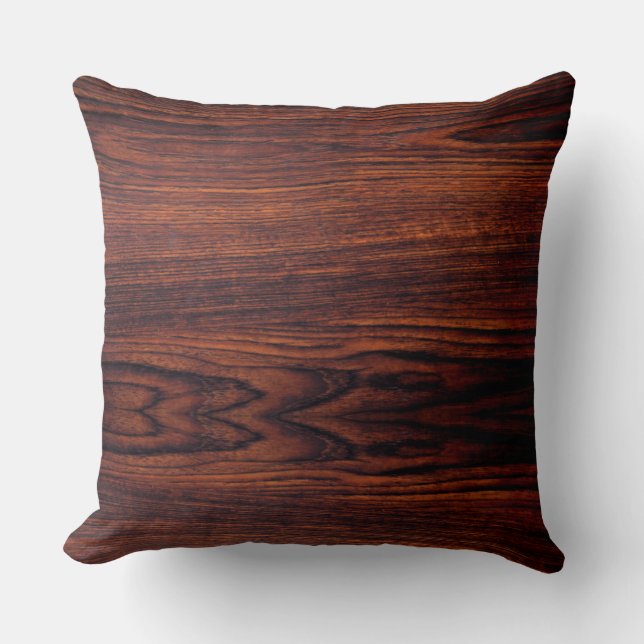 Dark Mahogany wood grain | brown wood pattern  Throw Pillow (Front)