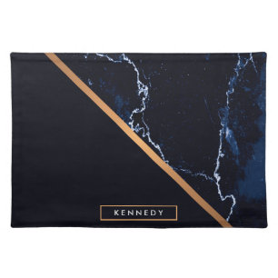 Dark Marble Abstract Cloth Placemat