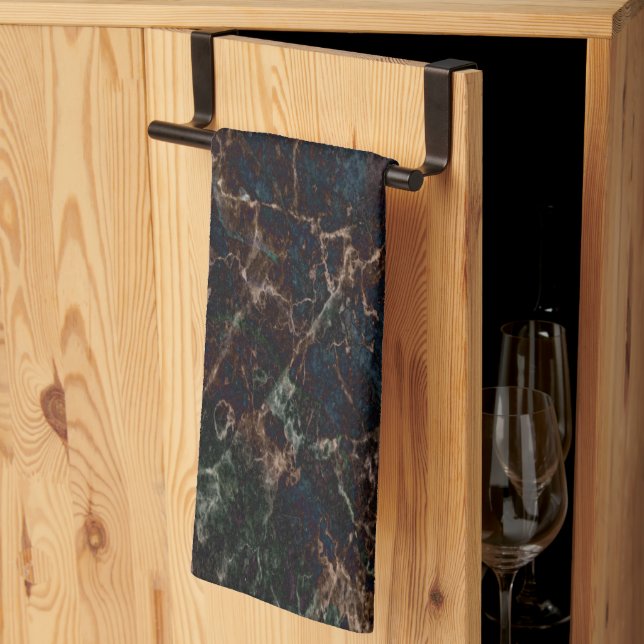 Dark Marble Kitchen Towel (Thirds Fold)