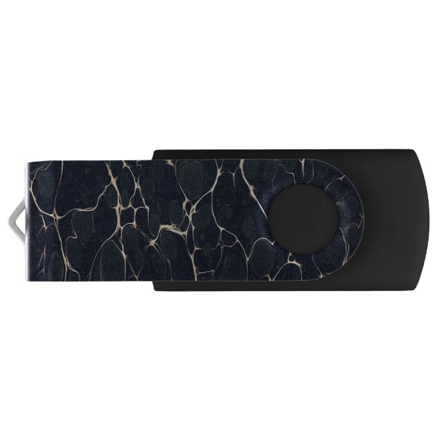 Dark Marble Pattern Abstract Alcohol Ink Style 1 Flash Drive (Back)
