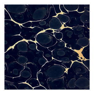 Dark Marble Pattern Abstract Alcohol Ink Style Dar Poster