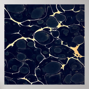Dark Marble Pattern Abstract Alcohol Ink Style Dar Poster