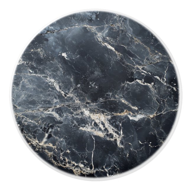 Dark Marble Stone Pattern Ceramic Knob (Front)