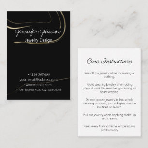 Dark Marbling Jewelry Care Business Card