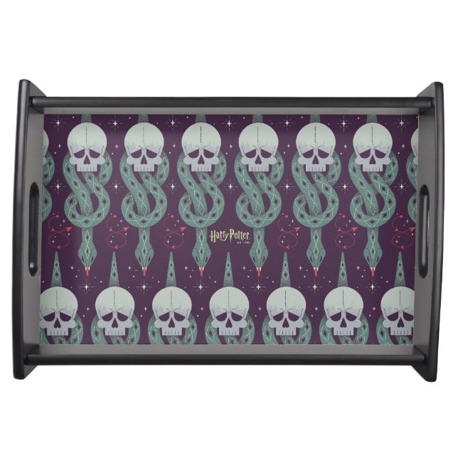 Dark Mark Geometric Icon Pattern Serving Tray (Front)