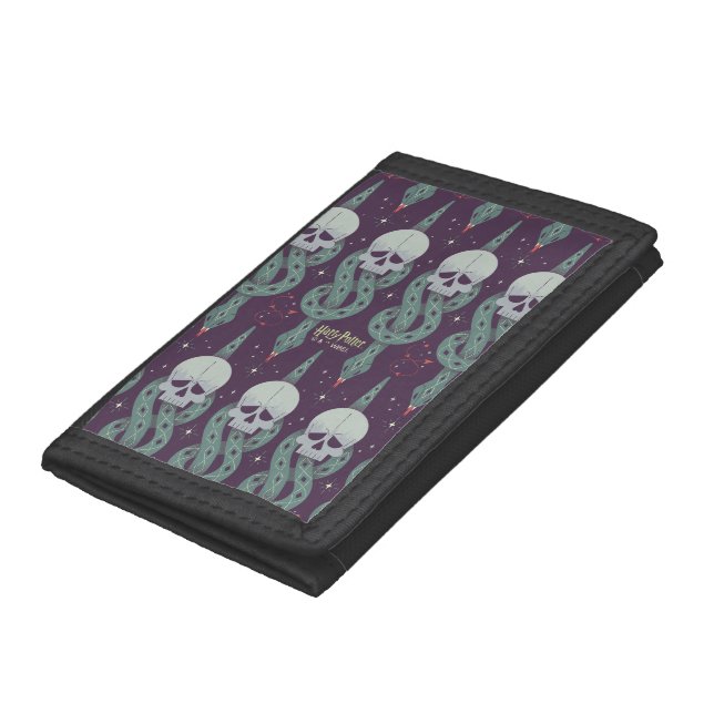Dark Mark Geometric Icon Pattern Trifold Wallet (Bottom)