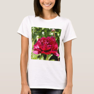 Dark Maroon velvet peonies T-Shirt
