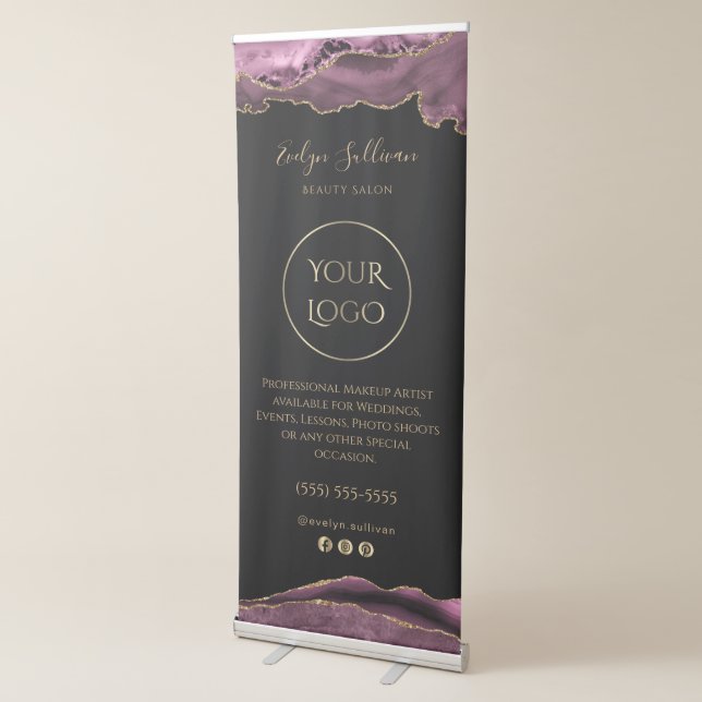 Dark mauve agate retractable banner (3/4)
