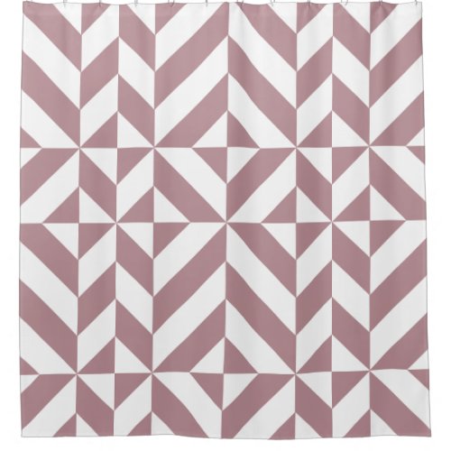 Dark Mauve Geometric Cube Pattern Shower Curtain