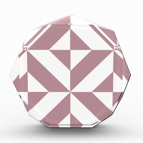 Dark Mauve Geometric Deco Cube Pattern Award