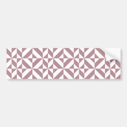 Dark Mauve Geometric Deco Cube Pattern Bumper Sticker