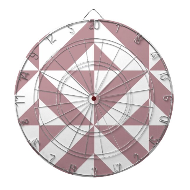 Dark Mauve Geometric Deco Cube Pattern Dart Board (Front)