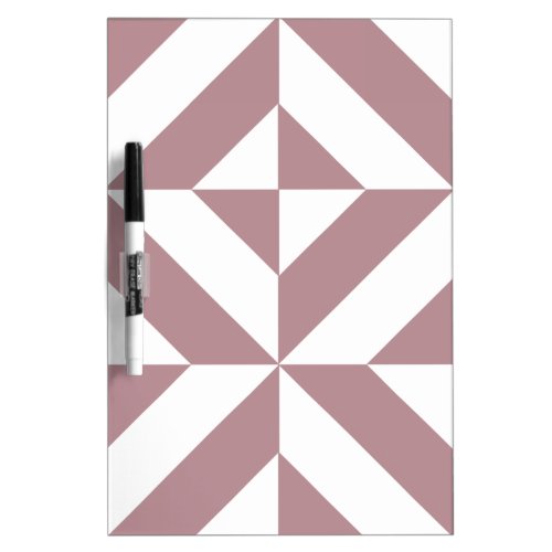 Dark Mauve Geometric Deco Cube Pattern Dry Erase Board