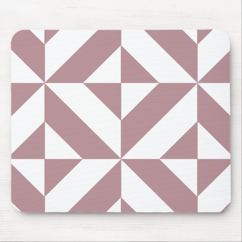 Dark Mauve Geometric Deco Cube Pattern Mouse Pad