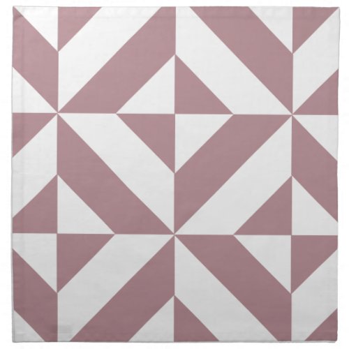 Dark Mauve Geometric Deco Cube Pattern Napkin