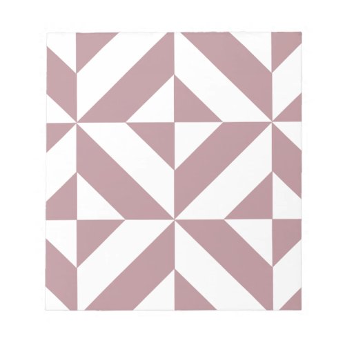 Dark Mauve Geometric Deco Cube Pattern Notepad