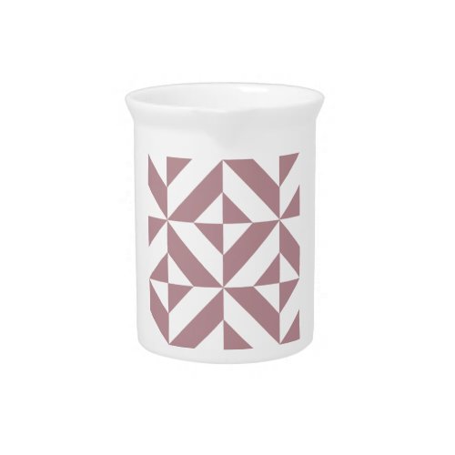 Dark Mauve Geometric Deco Cube Pattern Pitcher