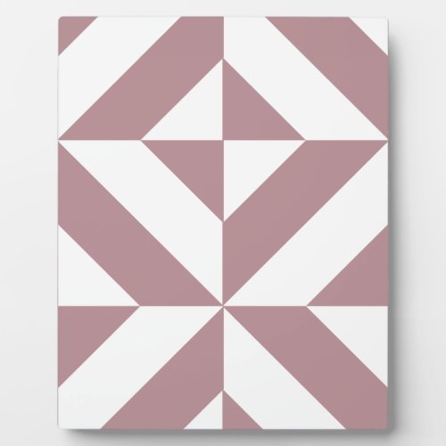 Dark Mauve Geometric Deco Cube Pattern Plaque