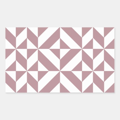 Dark Mauve Geometric Deco Cube Pattern Rectangular Sticker