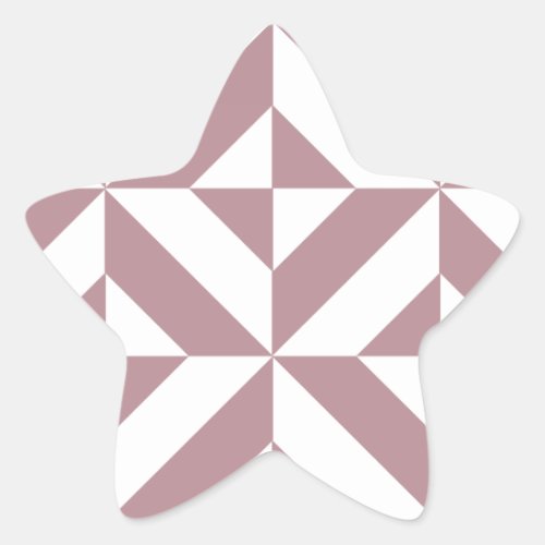 Dark Mauve Geometric Deco Cube Pattern Star Sticker